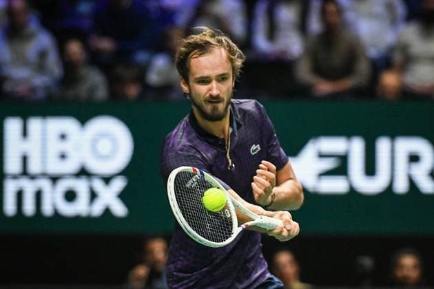 Jaume Munar vs Daniil Medvedev at Rolex Paris Masters 2025 in Paris FA Daniil Medvedev competes against Jaume Munar during the Rolex Paris Masters 2025 tournament at the Paris La Defense Arena in Paris, on October 28, 2025. Photo by Firas Abdullah ABACAPRESS.COM Paris Ile-de-France France  Copyright: xAbdullahxFiras ABACAx