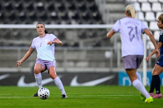 251028 Ingrid Syrstad Engen of Norway during the international friendly football match between Norway and Japan on October 28, 2025 in La Linea Photo Ludvig Thunman BILDBYRAN code LT LT0742 fotboll football soccer fotball norge norway japan dam bbeng privatlandskamp international friendly träningsmatch landskamp  Copyright: LUDVIGxTHUNMAN BB251028LT037