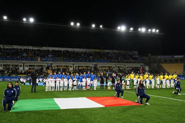 Line up during the International Friendly, Länderspiel, Nationalmannschaft women s soccer match between Italy and Brazil at Ennio Tardini Stadium in Parma, North Italy, Tuesday, October 28, 2025. Soccer  Copyright: xMassimoxPaolone LaPressex