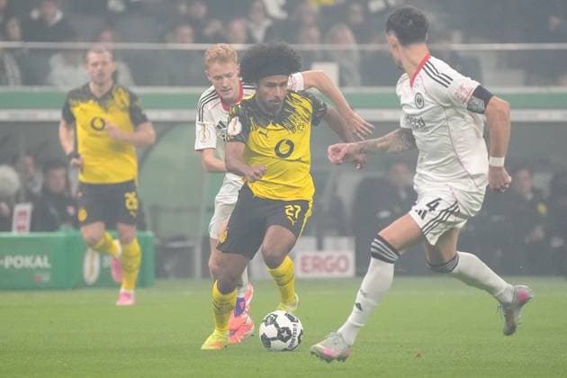 Karim Adeyemi Borussia Dortmund, BVB Frankfurt 28 10 2025 Eintracht Frankfurt vs Borussia Dortmund, Deutsche Bank Park, 2nd round DFB Cup