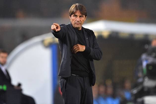Napoli s head coach Antonio Conte gestures-reacts during the Serie A Enilive soccer matchday 9 between US Lecce and SSC Napoli at the Via del Mare Stadium in Lecce, Italy, Tuesday, October 28, 2025. (Credit Image: Giovanni Evangelista LaPresse)  Copyright: xGiovannixEvangelista LaPressex