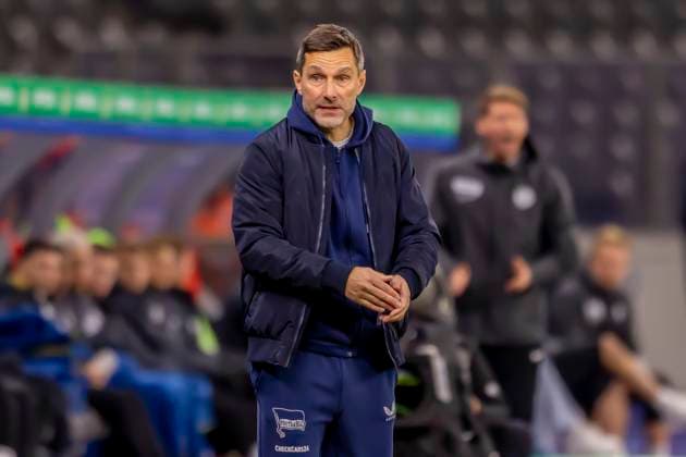 Berlin, Germany 28 October 2025 DFB Pokal 2025 2026 Hertha BSC Berlin vs SV Elversberg In the picture Coach Stefan Leitl Hertha DFB regulations prohibit any use of photographs as image sequences and or quasi video Olympiastadion Berlin Copyright: xFotostandx xSchäferx