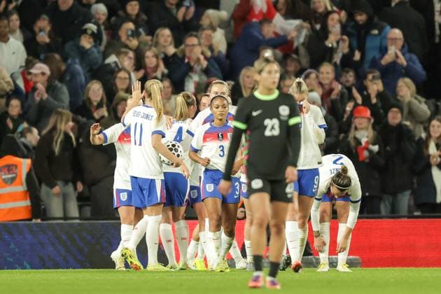 England Women v Australia Women Friendly 28 10 2025. GOAL 2 - 0 Lucy Bronze of England scores a goal and celebrates during the Friendly match between England Women and Australia Women at the Pride Park, Derby, England on 28 October 2025. Editorial use only , Copyright: xJezxTighex PSI-23131-0061