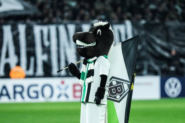 Sport, Football, DFB Pokal Season 2025 2026 2 Round Borussia Mönchengladbach Karlsruher SC 28 10 2025, BORUSSIA PARK Mascot Günther Borussia Mönchengladbach Mönchengladbach BORUSSIA PARK North Rhine-Westphalia Germany