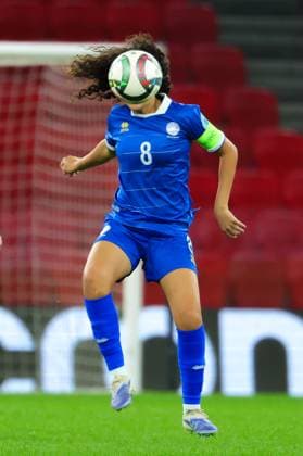 October 28, 2025, Tirana, Tirana, Albania: Filippa Savva of Cyprus in action during their FIFA Women s World Cup 2027 Promotion Relegation play-off match Albania vs Cyprus at Air Albania Stadium in Tirana, Albania on 28 October 2025. Tirana Albania - ZUMAb266 20251028_zip_b266_005 Copyright: xArmandoxBabanix