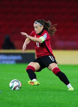 October 28, 2025, Tirana, Tirana, Albania: Megi Doci of Albania in action during their FIFA Women s World Cup 2027 Promotion Relegation play-off match Albania vs Cyprus at Air Albania Stadium in Tirana, Albania on 28 October 2025. Tirana Albania - ZUMAb266 20251028_zip_b266_006 Copyright: xArmandoxBabanix
