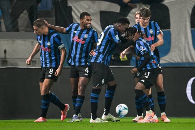 Cm Bergamo 28 10 2025 - campionato di calcio serie A Atalanta-Milan foto Cristiano Mazzi Image nella foto: esultanza gol Ademola Lookman 