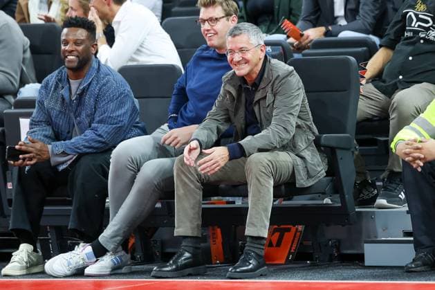 Herbert Hainer FC Bayern Muenchen, President is happy about winning a point, GER, FC Bayern Basketball vs Real Madrid, Basketball, Euroleague, Matchday 7, Season 2025 2026, 28 10 2025, GER, FC Bayern Basketball vs Real Madrid, Basketball, Euroleague, Matchday 7, Season 2025 2026, 28 10 2025 Muenchen Copyright: xEibner-Pressefoto JennixMaulx EP_JML