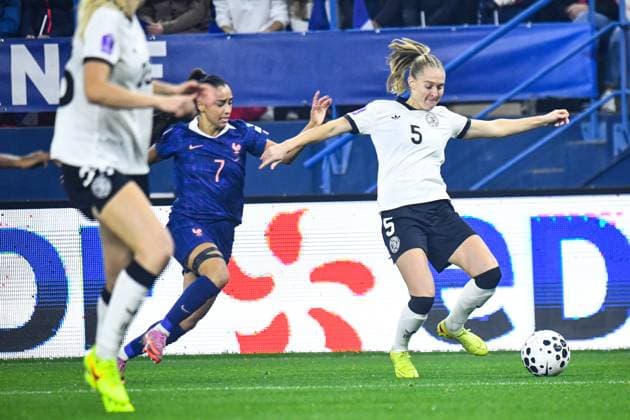 FOOTBALL : France Feminine vs Allemagne Feminine - Ligue des nations - Demi Finale retour - 28 10 2025 Janina Minge (Allemagne) CaenFrance  Copyright: xBaptistexAutissierx