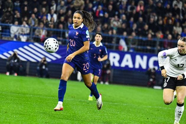FOOTBALL : France Feminine vs Allemagne Feminine - Ligue des nations - Demi Finale retour - 28 10 2025 Delphine Cascarino (France) CaenFrance  Copyright: xBaptistexAutissierx