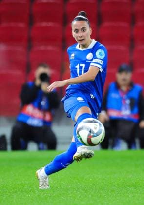 October 28, 2025, Tirana, Tirana, Albania: Marilena Georgiou of Cyprus in action during their FIFA Women s World Cup 2027 Promotion Relegation play-off match Albania vs Cyprus at Air Albania Stadium in Tirana, Albania on 28 October 2025. Tirana Albania - ZUMAb266 20251028_zip_b266_011 Copyright: xArmandoxBabanix
