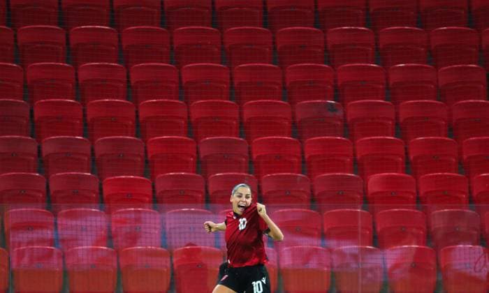 October 28, 2025, Tirana, Tirana, Albania: Qendresa Krasniqi celebrate her opening goal for her team during their FIFA Women s World Cup 2027 Promotion Relegation play-off match Albania vs Cyprus at Air Albania Stadium in Tirana, Albania on 28 October 2025. Tirana Albania - ZUMAb266 20251028_zip_b266_015 Copyright: xArmandoxBabanix