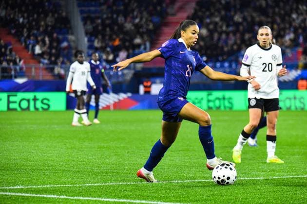FOOTBALL : France Feminine vs Allemagne Feminine - Ligue des nations - Demi Finale retour - 28 10 2025 Delphine Cascarino (France) CaenFrance  Copyright: xBaptistexAutissierx