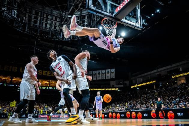 Basketball Berlin 28 10 2025 Season 2025 2026 Basketball Champions League BCL Alba Berlin ERA Basketball Nymburk Justin Bean Alba Berlin, No 34