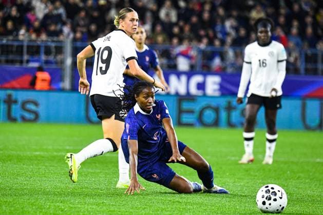 FOOTBALL : France Feminine vs Allemagne Feminine - Ligue des nations - Demi Finale retour - 28 10 2025 Oriane Jean Francois (France) CaenFrance  Copyright: xBaptistexAutissierx