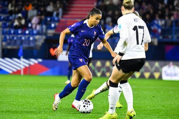 FOOTBALL : France Feminine vs Allemagne Feminine - Ligue des nations - Demi Finale retour - 28 10 2025 Delphine Cascarino (France) CaenFrance  Copyright: xBaptistexAutissierx