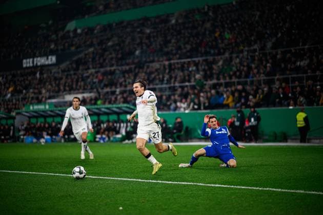 MOENCHENGLADBACH, GERMANY - 28 OCTOBER, 2025: Rocco Reitz - The football match of Germany Cup DFB Pokal Borussia Moenchengladbach vs Karlsruher SC at Borussia Park.  Copyright: xVitaliixKliuievx
