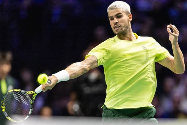 Rolex Paris Masters 2025 - Day Two Carlos Alcaraz (ESP) plays against Cameron Norrie (GBR) in the men s singles match on day two of the Paris ATP, Tennis Herren Masters 1000 tennis tournament at the Paris La Defense Arena in Nanterre, on the outskirts of Paris, on october 28, 2025. Paris France  Copyright: xIbrahimxEzzatx originalFilename:ezzat-notitle251028_npFSV.jpg