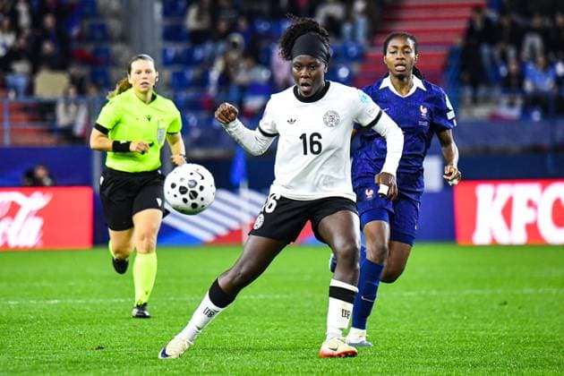 FOOTBALL : France Feminine vs Allemagne Feminine - Ligue des nations - Demi Finale retour - 28 10 2025 Nicole Anyomi (Allemagne) CaenFrance  Copyright: xBaptistexAutissierx