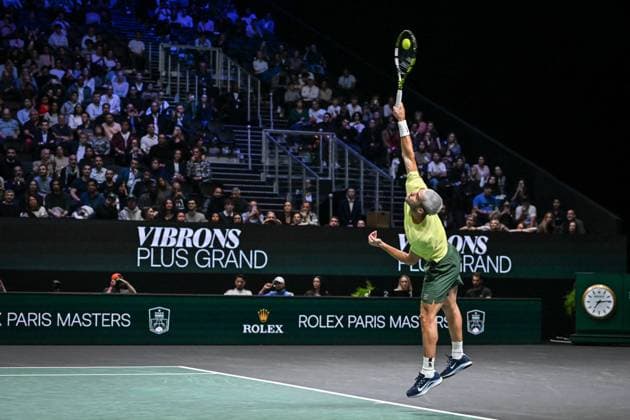 Carlos Alcaraz vs Cameron Norrie at Rolex Paris Masters 2025 in Paris FA Carlos Alcaraz competes against Cameron Norrie during the Rolex Paris Masters 2025 tournament at the Paris La Defense Arena in Paris, on October 28, 2025. Photo by Firas Abdullah ABACAPRESS.COM Paris Ile-de-France France  Copyright: xAbdullahxFiras ABACAx