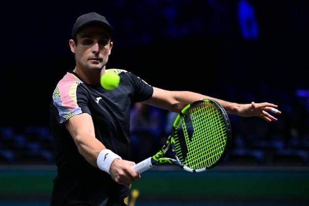 TENNIS : Rolex Paris Masters - Paris - 28 10 2025 Aleksandar Vukic ( Australia ) during the Rolex Paris Masters at Paris La Defense Arena on October 28, 2025 in Nanterre, France. (Photo by Federico Pestellini PSNewz ) ParisFrance  Copyright: xFedericoxPestellinix