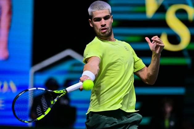 TENNIS : Rolex Paris Masters - Paris - 28 10 2025 Carlos Alcaraz ( Spain ) during the Rolex Paris Masters at Paris La Defense Arena on October 28, 2025 in Nanterre, France. (Photo by Federico Pestellini PSNewz ) ParisFrance  Copyright: xFedericoxPestellinix