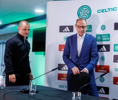 Martin O Neill and Shaun Maloney 28.10.2025 Celtic press conference, PK, Pressekonferenz Martin O Neill and Shaun Maloney  Copyright: xKennyxRamsay.x78xNewarkxStreet.x NINTCHDBPICT001034513743