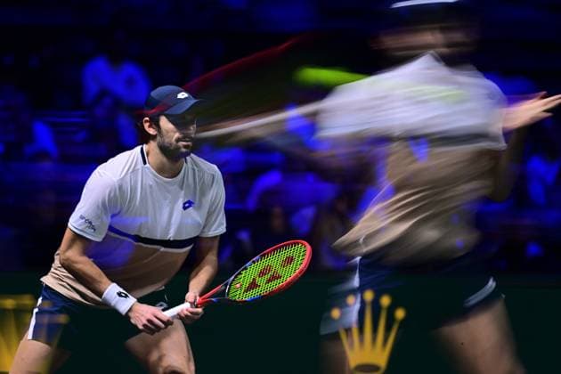 TENNIS : Rolex Paris Masters - Paris - 29 10 2025 Multiple exposure photo of Valentin Vacherot ( Monaco ) during the Rolex Paris Masters at Paris La Defense Arena on October 29, 2025 in Nanterre, France. (Photo by Federico Pestellini PSNewz ) ParisFrance  Copyright: xFedericoxPestellinix