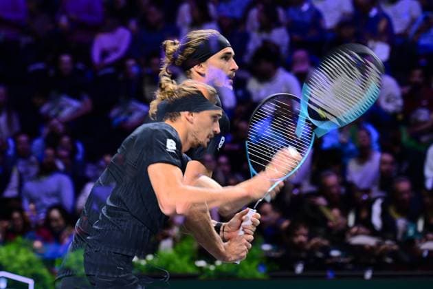 TENNIS : Rolex Paris Masters - Paris - 29 10 2025 Multiple exposure photo of Alexander Zverev ( Germany ) during the Rolex Paris Masters at Paris La Defense Arena on October 29, 2025 in Nanterre, France. (Photo by Federico Pestellini PSNewz ) ParisFrance  Copyright: xFedericoxPestellinix
