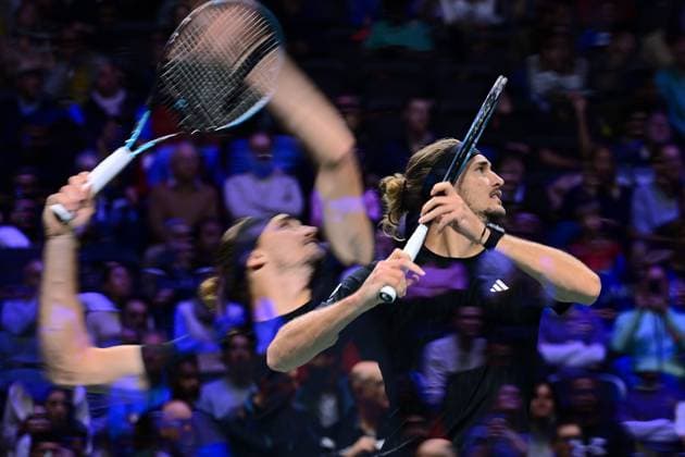 TENNIS : Rolex Paris Masters - Paris - 29 10 2025 Multiple exposure photo of Alexander Zverev ( Germany ) during the Rolex Paris Masters at Paris La Defense Arena on October 29, 2025 in Nanterre, France. (Photo by Federico Pestellini PSNewz ) ParisFrance  Copyright: xFedericoxPestellinix