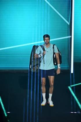 Rolex Paris Master Second Round Arthur Rinderknech (FRA) during his second round at the 2025 Rolex Paris Masters at the U Arena in Paris, FRANCE, on October 29, 2025. Photo by Corinne Dubreuil ABACAPRESS.COM Paris Ile-de-France France  Copyright: xDubreuilxCorinne ABACAx