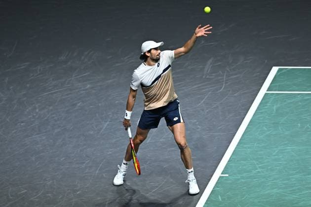 Rolex Paris Master Second Round Valentin Vacherot (FRA) during his second round at the 2025 Rolex Paris Masters at the U Arena in Paris, FRANCE, on October 29, 2025. Photo by Corinne Dubreuil ABACAPRESS.COM Paris Ile-de-France France  Copyright: xDubreuilxCorinne ABACAx