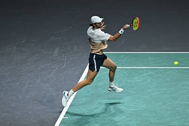 Rolex Paris Master Second Round Valentin Vacherot (FRA) during his second round at the 2025 Rolex Paris Masters at the U Arena in Paris, FRANCE, on October 29, 2025. Photo by Corinne Dubreuil ABACAPRESS.COM Paris Ile-de-France France  Copyright: xDubreuilxCorinne ABACAx