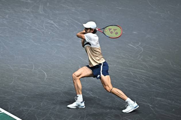 Rolex Paris Master Second Round Valentin Vacherot (FRA) during his second round at the 2025 Rolex Paris Masters at the U Arena in Paris, FRANCE, on October 29, 2025. Photo by Corinne Dubreuil ABACAPRESS.COM Paris Ile-de-France France  Copyright: xDubreuilxCorinne ABACAx