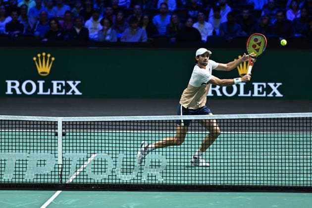 Rolex Paris Master Second Round Valentin Vacherot (FRA) during his second round at the 2025 Rolex Paris Masters at the U Arena in Paris, FRANCE, on October 29, 2025. Photo by Corinne Dubreuil ABACAPRESS.COM Paris Ile-de-France France  Copyright: xDubreuilxCorinne ABACAx