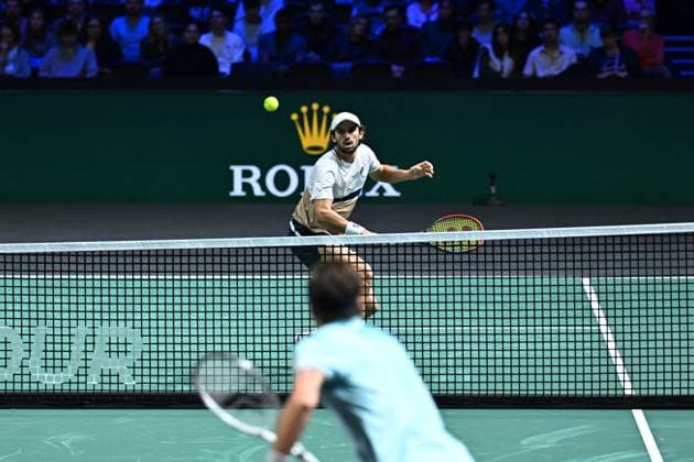 Rolex Paris Master Second Round Valentin Vacherot (FRA) during his second round at the 2025 Rolex Paris Masters at the U Arena in Paris, FRANCE, on October 29, 2025. Photo by Corinne Dubreuil ABACAPRESS.COM Paris Ile-de-France France  Copyright: xDubreuilxCorinne ABACAx