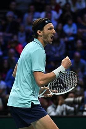 Rolex Paris Master Second Round Arthur Rinderknech (FRA) during his second round at the 2025 Rolex Paris Masters at the U Arena in Paris, FRANCE, on October 29, 2025. Photo by Corinne Dubreuil ABACAPRESS.COM Paris Ile-de-France France  Copyright: xDubreuilxCorinne ABACAx