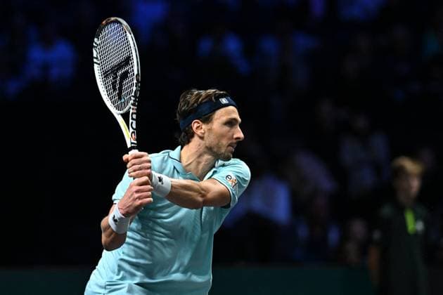 Rolex Paris Master Second Round Arthur Rinderknech (FRA) during his second round at the 2025 Rolex Paris Masters at the U Arena in Paris, FRANCE, on October 29, 2025. Photo by Corinne Dubreuil ABACAPRESS.COM Paris Ile-de-France France  Copyright: xDubreuilxCorinne ABACAx