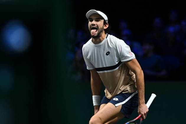 Rolex Paris Master Second Round Valentin Vacherot (FRA) during his second round at the 2025 Rolex Paris Masters at the U Arena in Paris, FRANCE, on October 29, 2025. Photo by Corinne Dubreuil ABACAPRESS.COM Paris Ile-de-France France  Copyright: xDubreuilxCorinne ABACAx