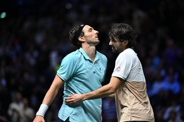 Rolex Paris Master Second Round Valentin Vacherot (FRA) during his second round at the 2025 Rolex Paris Masters at the U Arena in Paris, FRANCE, on October 29, 2025. Photo by Corinne Dubreuil ABACAPRESS.COM Paris Ile-de-France France  Copyright: xDubreuilxCorinne ABACAx