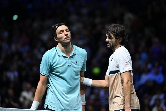 Rolex Paris Master Second Round Valentin Vacherot (FRA) during his second round at the 2025 Rolex Paris Masters at the U Arena in Paris, FRANCE, on October 29, 2025. Photo by Corinne Dubreuil ABACAPRESS.COM Paris Ile-de-France France  Copyright: xDubreuilxCorinne ABACAx
