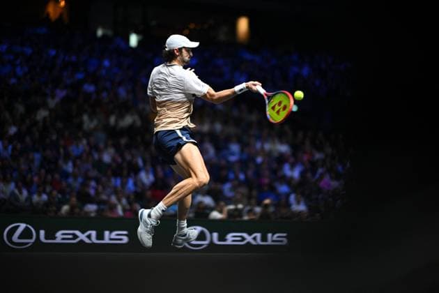 Rolex Paris Master Second Round Valentin Vacherot (FRA) during his second round at the 2025 Rolex Paris Masters at the U Arena in Paris, FRANCE, on October 29, 2025. Photo by Corinne Dubreuil ABACAPRESS.COM Paris Ile-de-France France  Copyright: xDubreuilxCorinne ABACAx