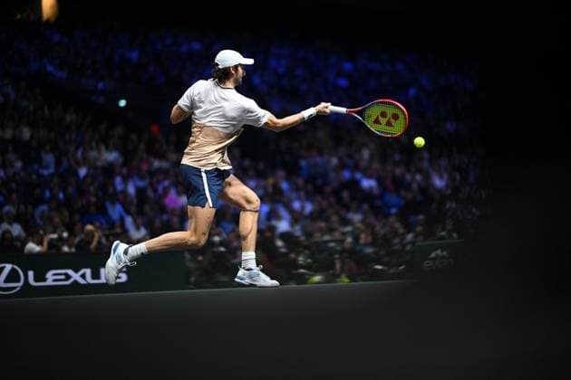 Rolex Paris Master Second Round Valentin Vacherot (FRA) during his second round at the 2025 Rolex Paris Masters at the U Arena in Paris, FRANCE, on October 29, 2025. Photo by Corinne Dubreuil ABACAPRESS.COM Paris Ile-de-France France  Copyright: xDubreuilxCorinne ABACAx