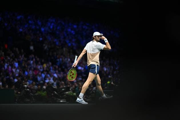 Rolex Paris Master Second Round Valentin Vacherot (FRA) during his second round at the 2025 Rolex Paris Masters at the U Arena in Paris, FRANCE, on October 29, 2025. Photo by Corinne Dubreuil ABACAPRESS.COM Paris Ile-de-France France  Copyright: xDubreuilxCorinne ABACAx