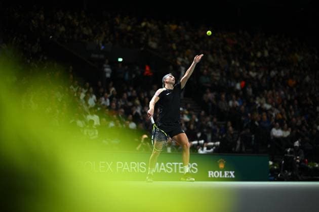 Rolex Paris Master Second Round Alexandre Muller (FRA) during his second round at the 2025 Rolex Paris Masters at the U Arena in Paris, FRANCE, on October 29, 2025. Photo by Corinne Dubreuil ABACAPRESS.COM Paris Ile-de-France France  Copyright: xDubreuilxCorinne ABACAx