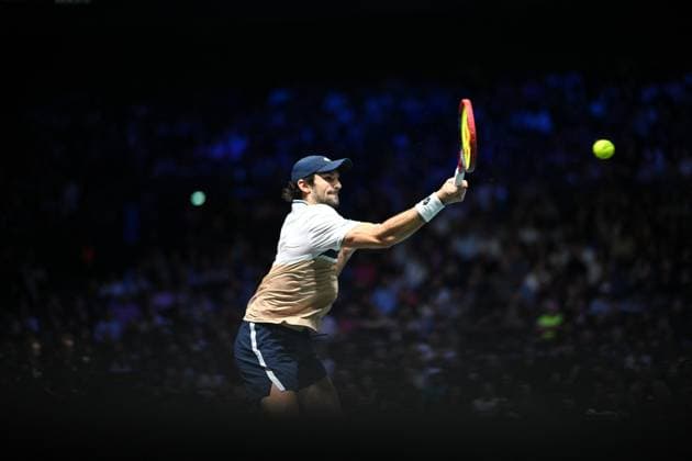 Rolex Paris Master Second Round Valentin Vacherot (FRA) during his second round at the 2025 Rolex Paris Masters at the U Arena in Paris, FRANCE, on October 29, 2025. Photo by Corinne Dubreuil ABACAPRESS.COM Paris Ile-de-France France  Copyright: xDubreuilxCorinne ABACAx