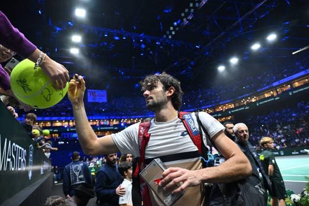Rolex Paris Master Second Round Valentin Vacherot (FRA) during his second round at the 2025 Rolex Paris Masters at the U Arena in Paris, FRANCE, on October 29, 2025. Photo by Corinne Dubreuil ABACAPRESS.COM Paris Ile-de-France France  Copyright: xDubreuilxCorinne ABACAx