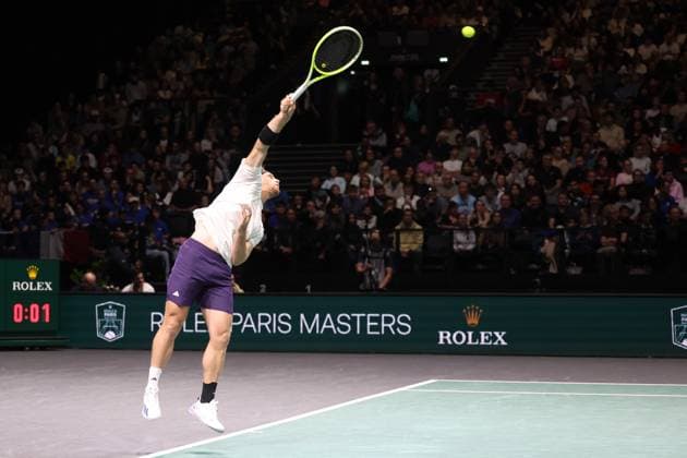 ROLEX PARIS MASTERS TENNIS 2025 Thierry Larret MAXPPP - Nanterre (92) 29 10 2025 Thierry Larret Maxppp. Tennis. Rolex Paris Masters. Paris La Defense, Nanterre (92). Du 25 octobre au 2 novembre 2025. Mercredi 29 octobre 2025. Alenjandro DAVIDOVICH FOKINA (ESP) vs Arthur CAZAUX (FRA) Nanterre (92) PARIS LA DEFENSE ARENA ILE DE FRANCE FRANCE  Copyright: xMAXPPPxThierryxLarretx TLR202510291976 TLR202510291976