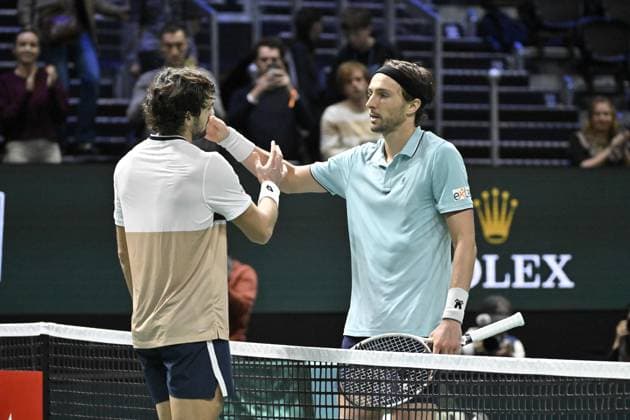 Rolex Paris Masters 2025 - Tennis - ATP, Tennis Herren - Rolex Paris Masters 2025 - Valentin Vacherot - Monaco - Arthur Rinderknech - France - les cousins ParisFrance  Copyright: xChryslenexCaillaudx xPznewsx