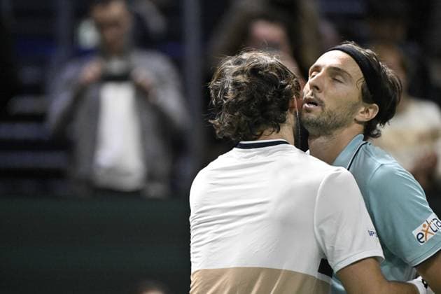 Rolex Paris Masters 2025 - Tennis - ATP, Tennis Herren - Rolex Paris Masters 2025 - Valentin Vacherot - Monaco - Arthur Rinderknech - France - les cousins ParisFrance  Copyright: xChryslenexCaillaudx xPznewsx